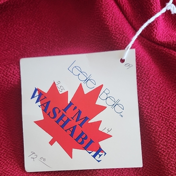 Leslie Belle Red and Black Asymmetrical Dress with Beaded Belt 14 NOS NWT - Picture 10 of 10